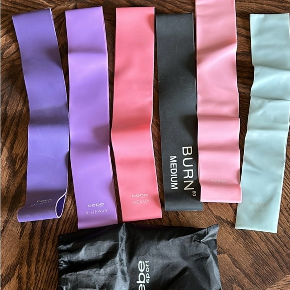 Bebe exercise bands - Never used. Heavy, Medium and Light weight (stretch)